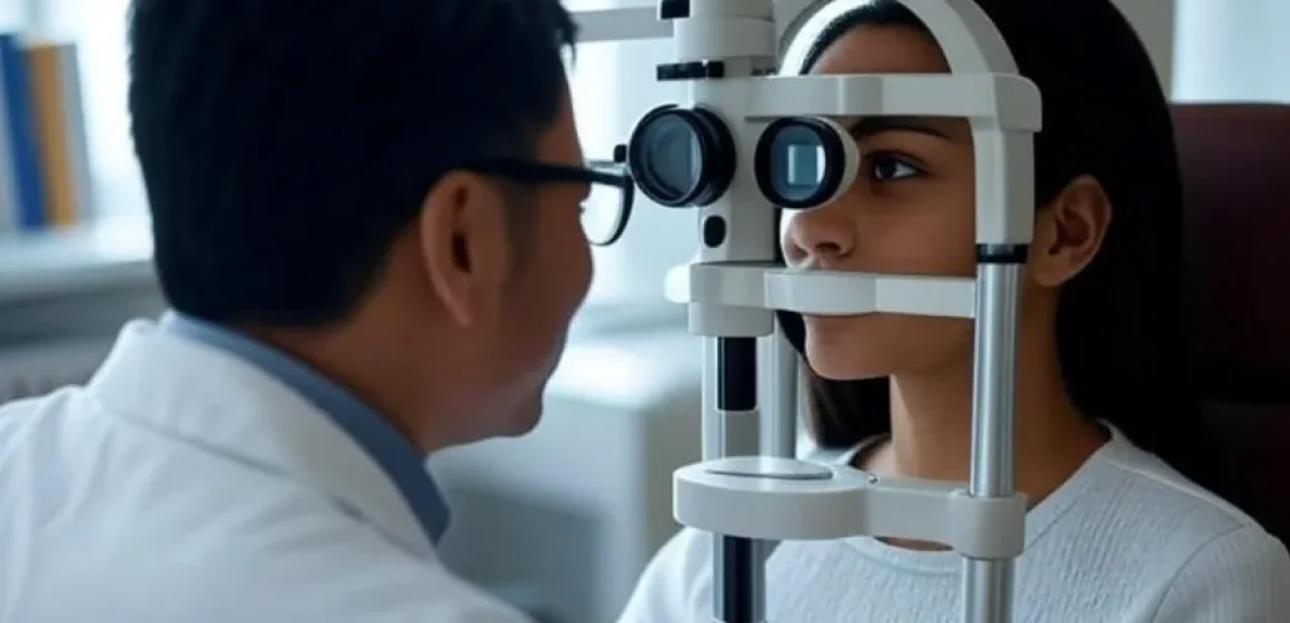 optometry доктор проводит оптометрию пациенту